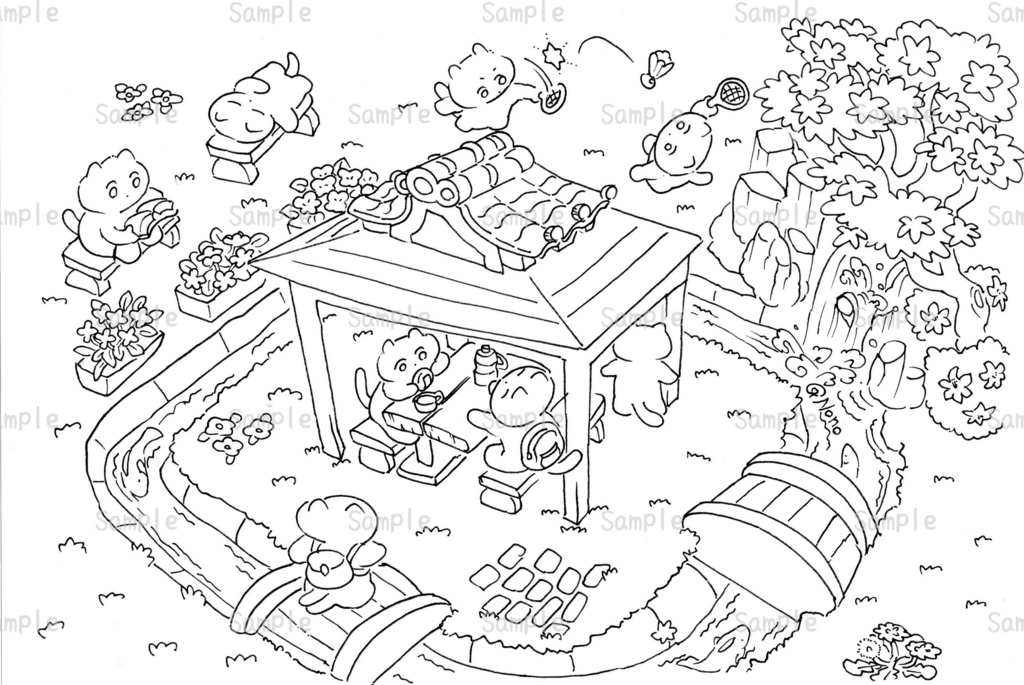 ポストカード　東屋のねこたち  0039