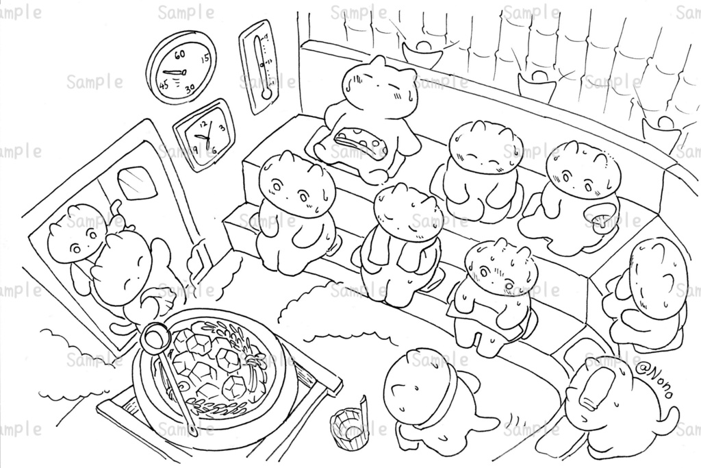 ポストカード　サウナねこ   0056