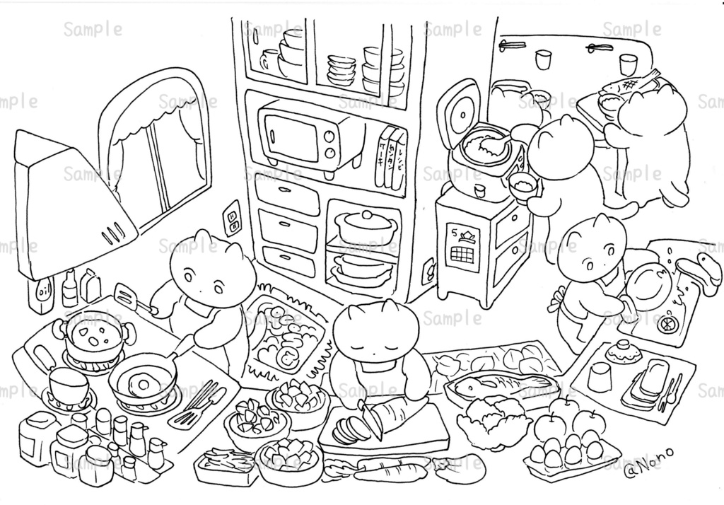 ポストカード　お料理ねこ  0051