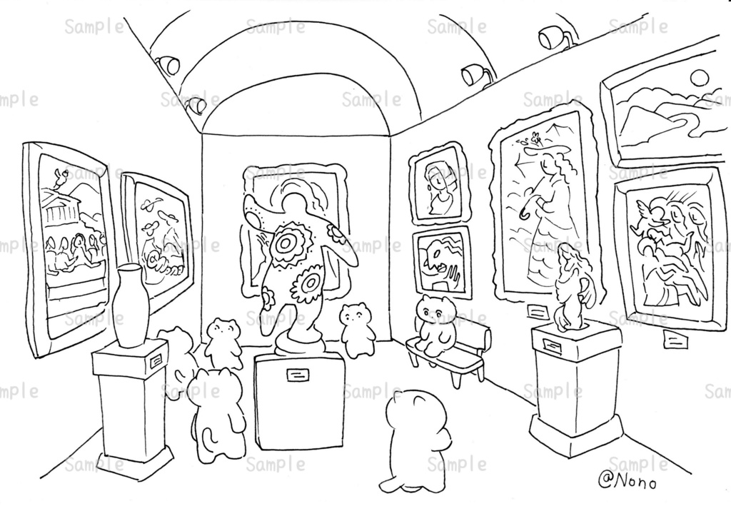 ポストカード　美術館ねこ  0048