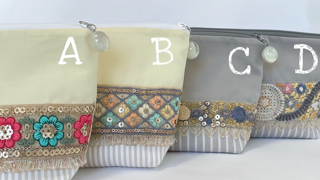 インド刺繍ポーチ