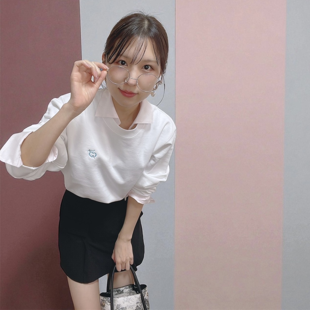 【LIVE.Mieux】刺繍スウェットトップス【WHITE】