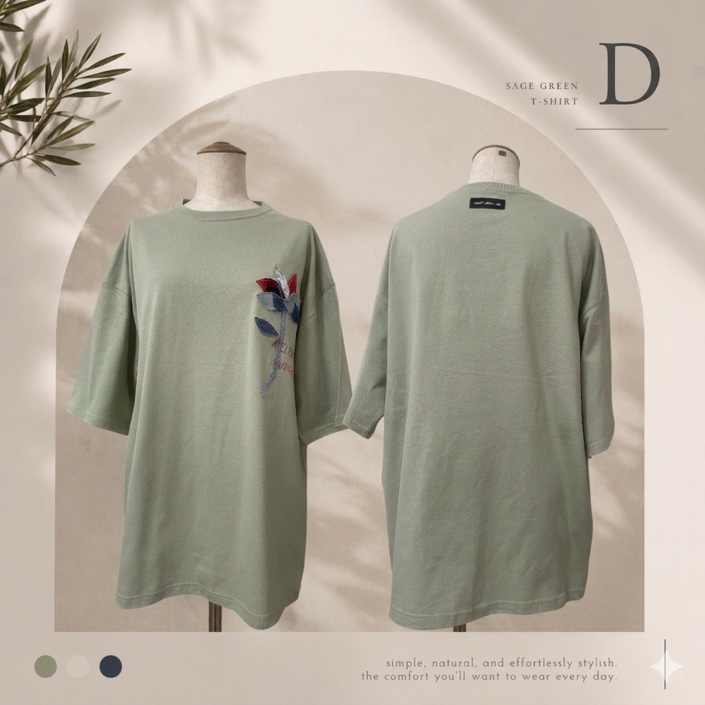  【1点物】DENIM FLOWER T-Shirt【D】