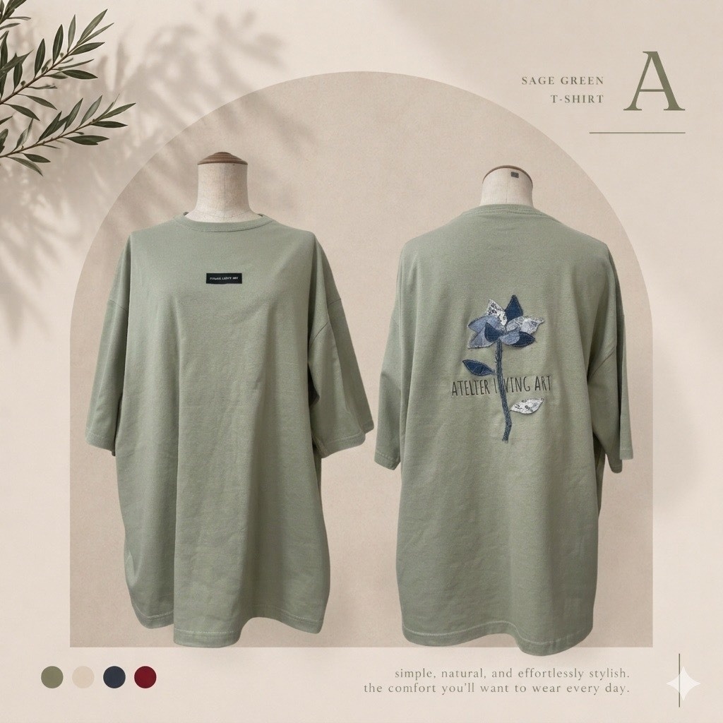 【1点物】DENIM FLOWER T-Shirt【A】