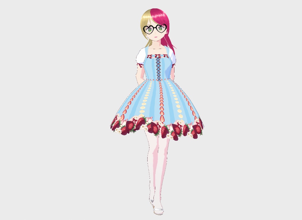 Strawberries and Cream Cottagecore Dress