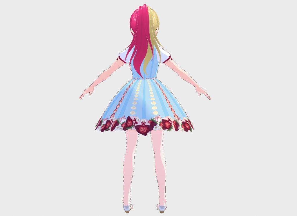 Strawberries and Cream Cottagecore Dress