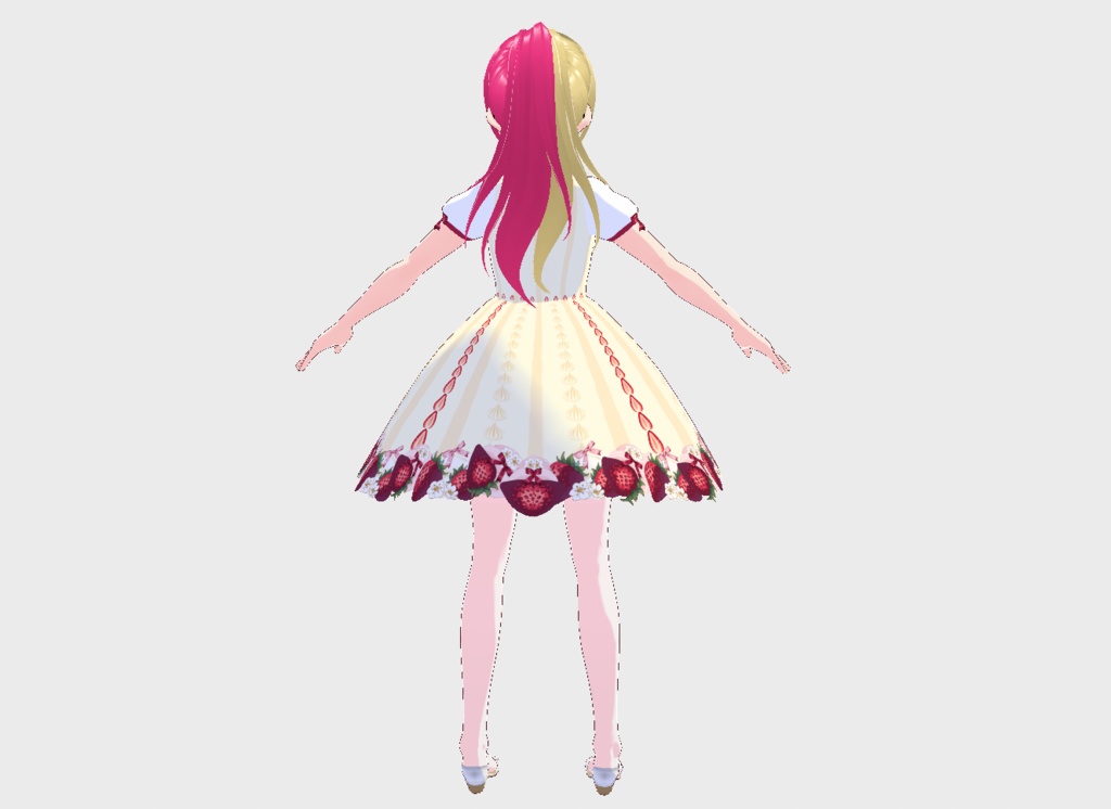 Strawberries and Cream Cottagecore Dress