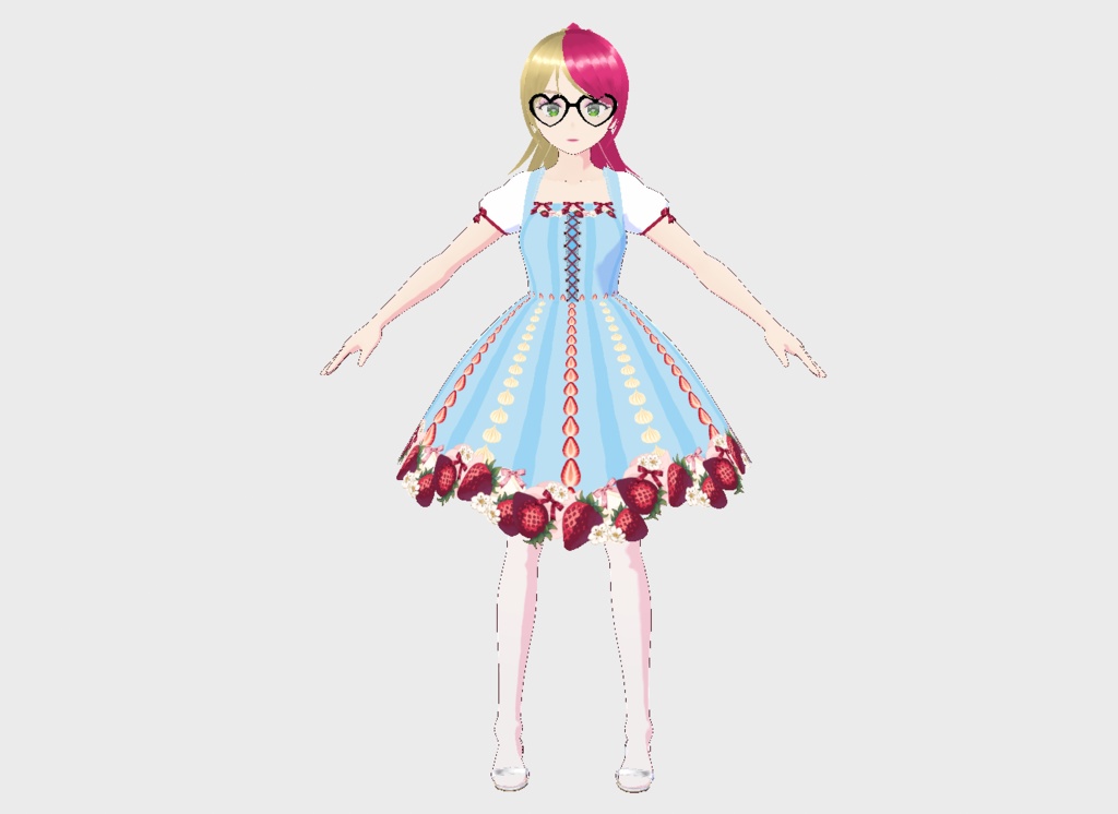 Strawberries and Cream Cottagecore Dress