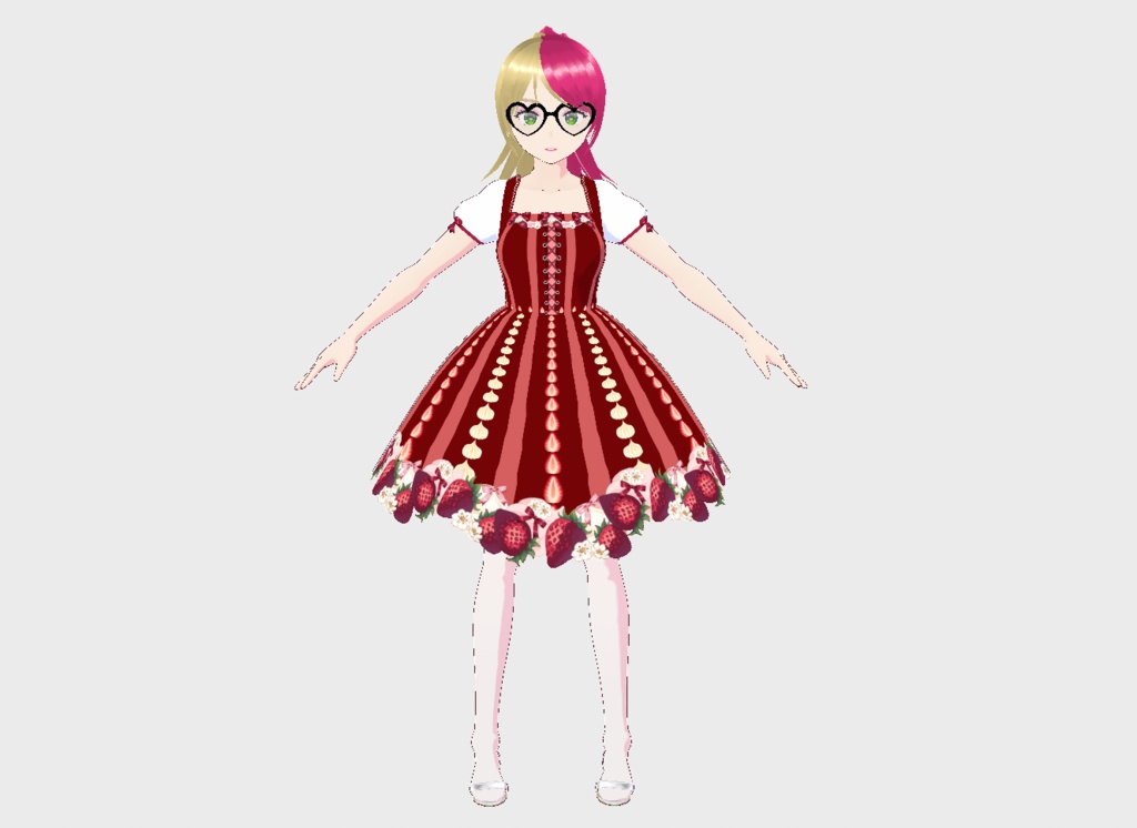 Strawberries and Cream Cottagecore Dress