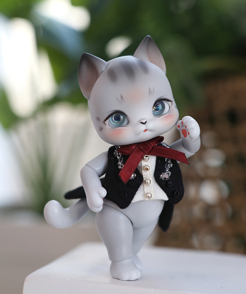 [アンパンドル-アニファンHazel-グレー] 購入即時発送/ココリアン互換 / 猫球体関節人形