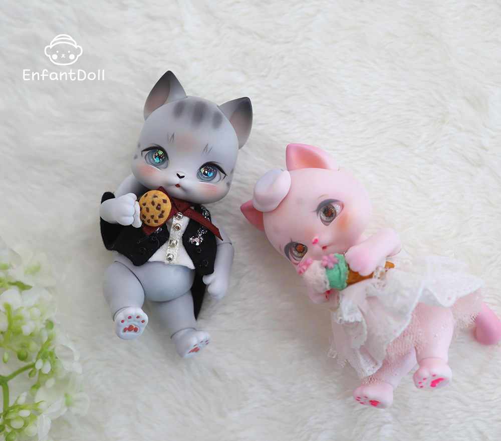 [アンパンドル-アニファンHazel-グレー] 購入即時発送/ココリアン互換 / 猫球体関節人形