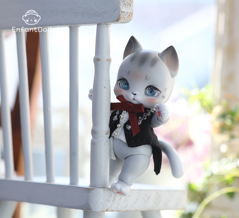 [アンパンドル-アニファンHazel-グレー] 購入即時発送/ココリアン互換 / 猫球体関節人形