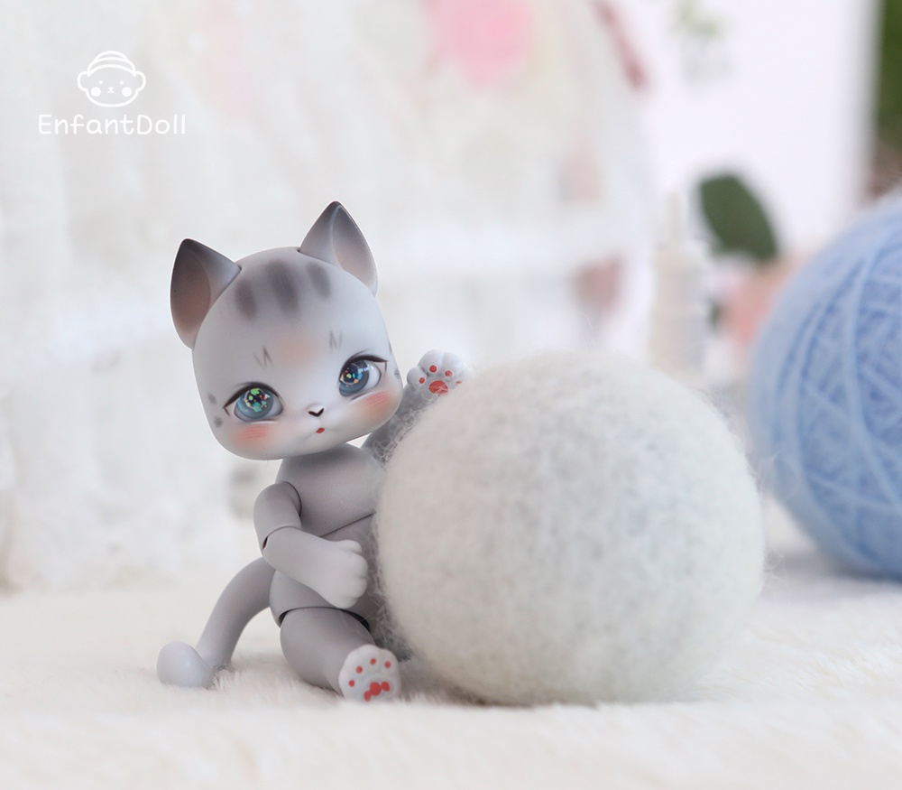 [アンパンドル-アニファンHazel-グレー] 購入即時発送/ココリアン互換 / 猫球体関節人形
