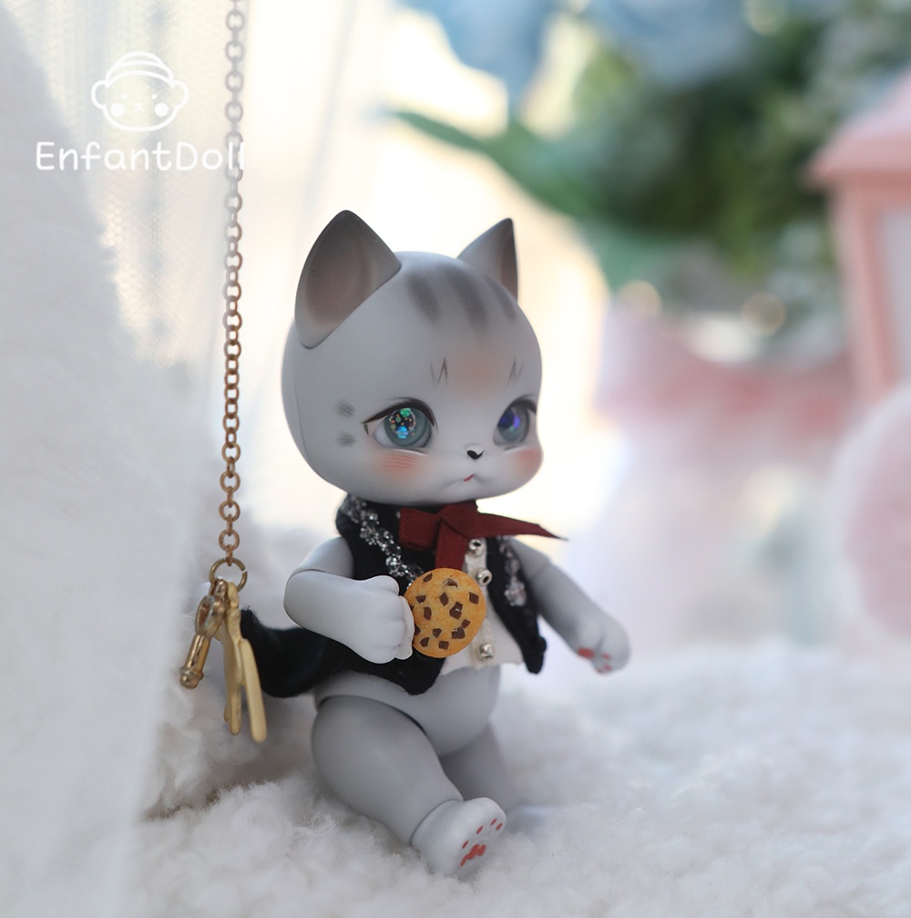 [アンパンドル-アニファンHazel-グレー] 購入即時発送/ココリアン互換 / 猫球体関節人形
