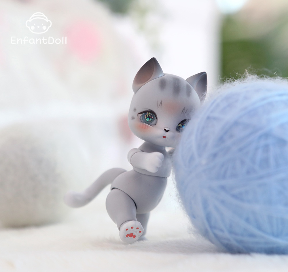 [アンパンドル-アニファンHazel-グレー] 購入即時発送/ココリアン互換 / 猫球体関節人形
