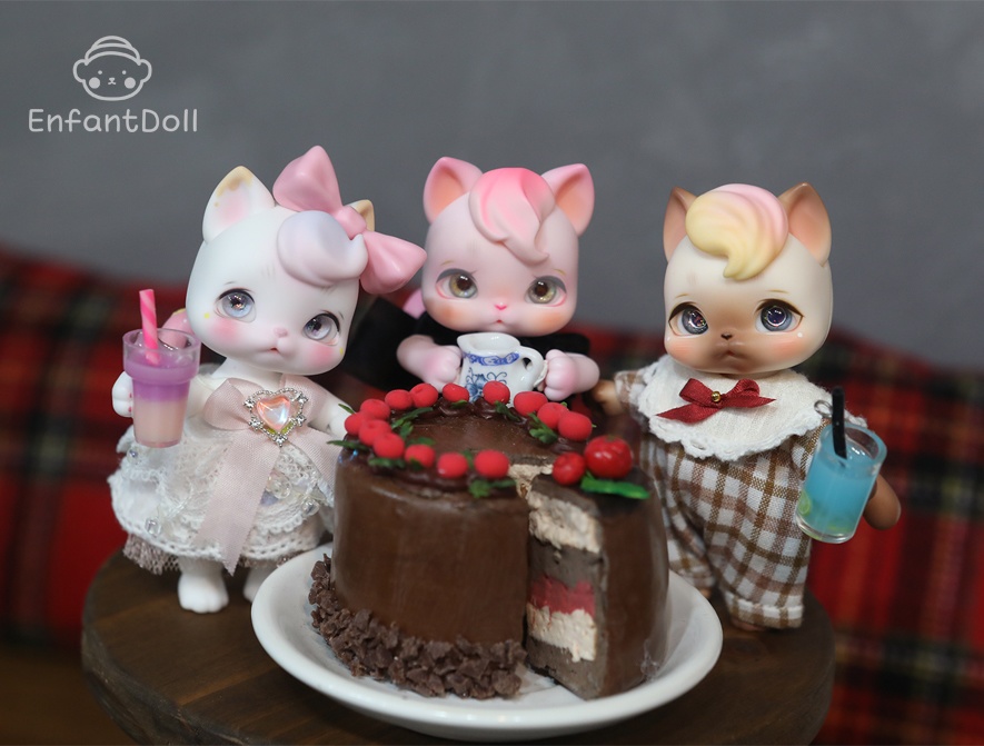 [アンパンドル-アニファンHazel-ピンク色] 購入即時発送/ココリアン互換 / 猫球体関節人形