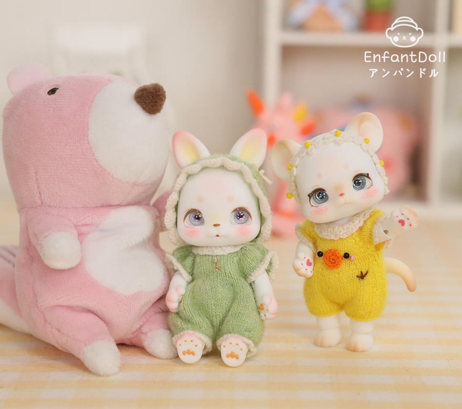 [アンパンドル-アニファン にっこりPocori(ポコリ)-ホワイト] 送料無料 / ココリアン互換 / ネズミ球体関節人形