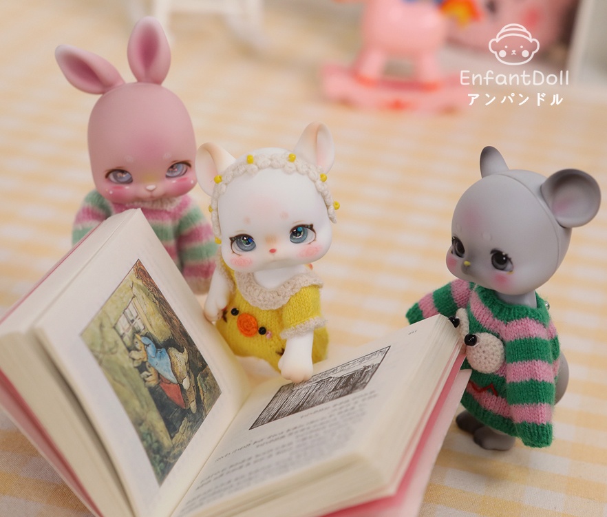 [アンパンドル-アニファン にっこりPocori(ポコリ)-ホワイト] 送料無料 / ココリアン互換 / ネズミ球体関節人形