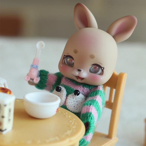 [アンパンドル-アニファン にっこりRuby(ルビー)] 送料無料 / ラテスキン / うさぎ球体関節人形 / クムクク互換