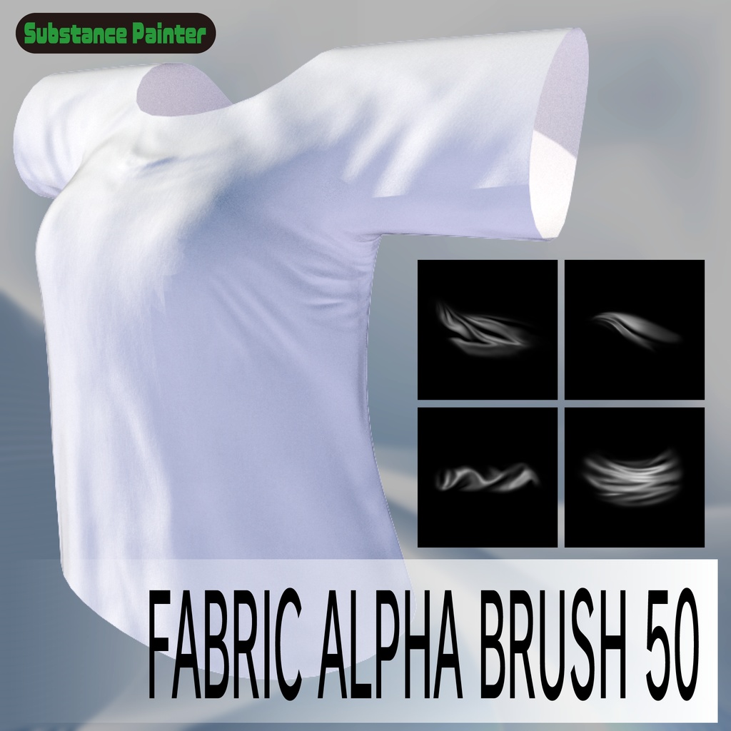 【 Substance Painter想定】シワ用アルファブラシ【50種】