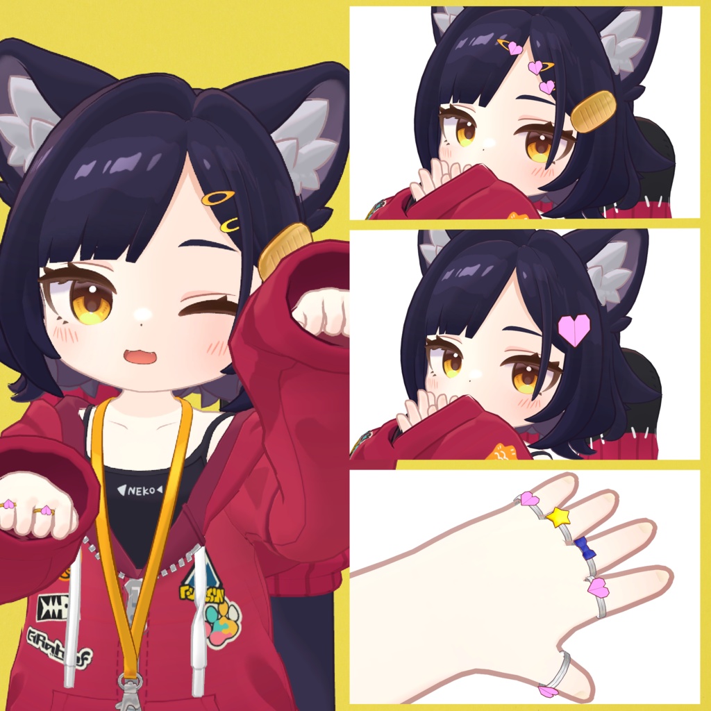 【5アバター対応】OrigamiRing&HairClip【MA想定】