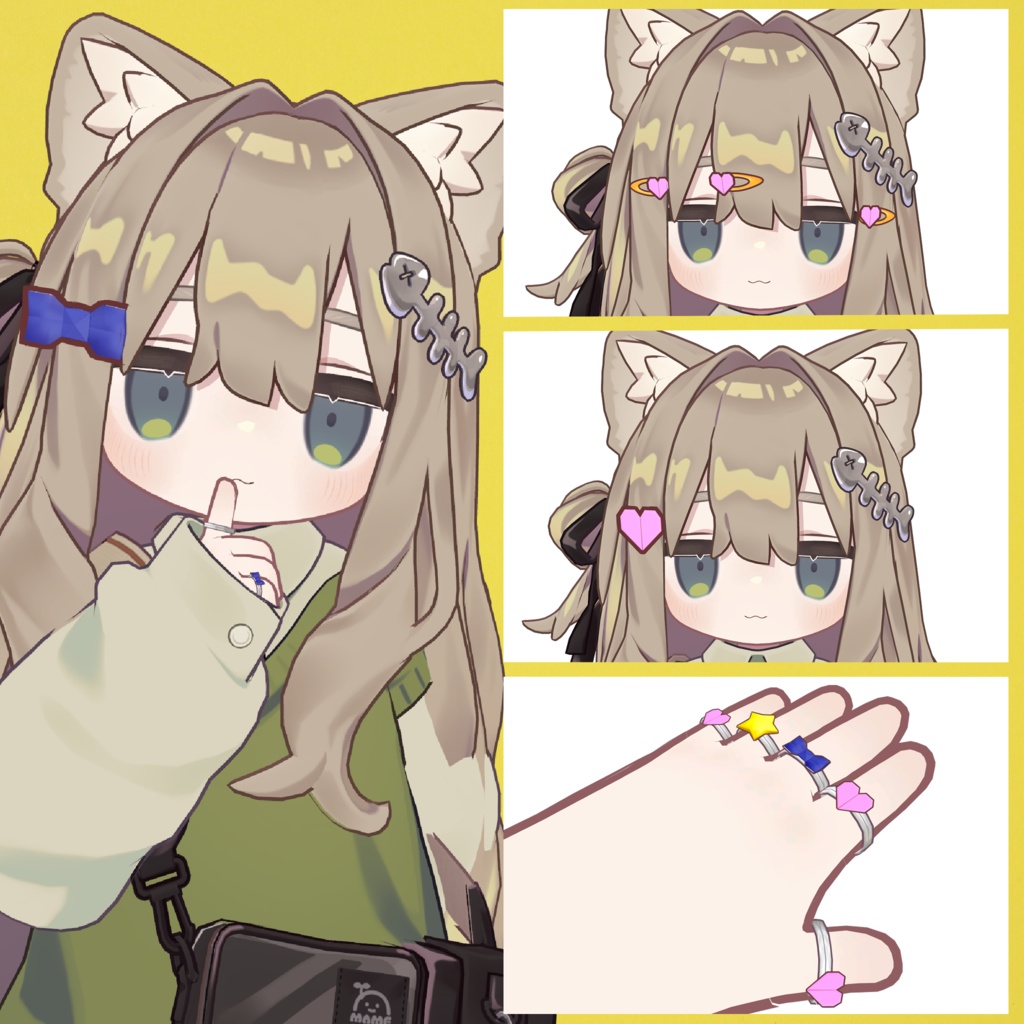 【5アバター対応】OrigamiRing&HairClip【MA想定】