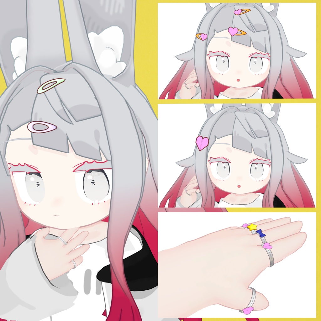 【5アバター対応】OrigamiRing&HairClip【MA想定】