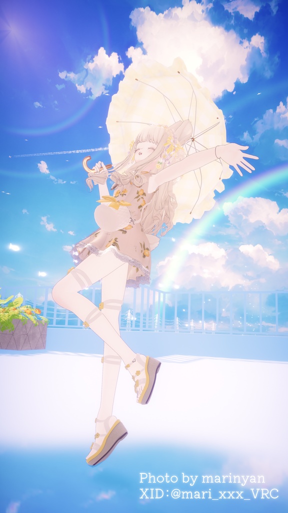 【カスタムシェーダーで雨粒が流れる】☔ Raindrops Umbrella ☔【PCVRアバターギミック】