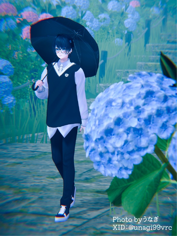 【カスタムシェーダーで雨粒が流れる】☔ Raindrops Umbrella ☔【PCVRアバターギミック】