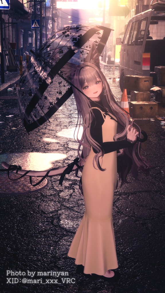【カスタムシェーダーで雨粒が流れる】☔ Raindrops Umbrella ☔【PCVRアバターギミック】