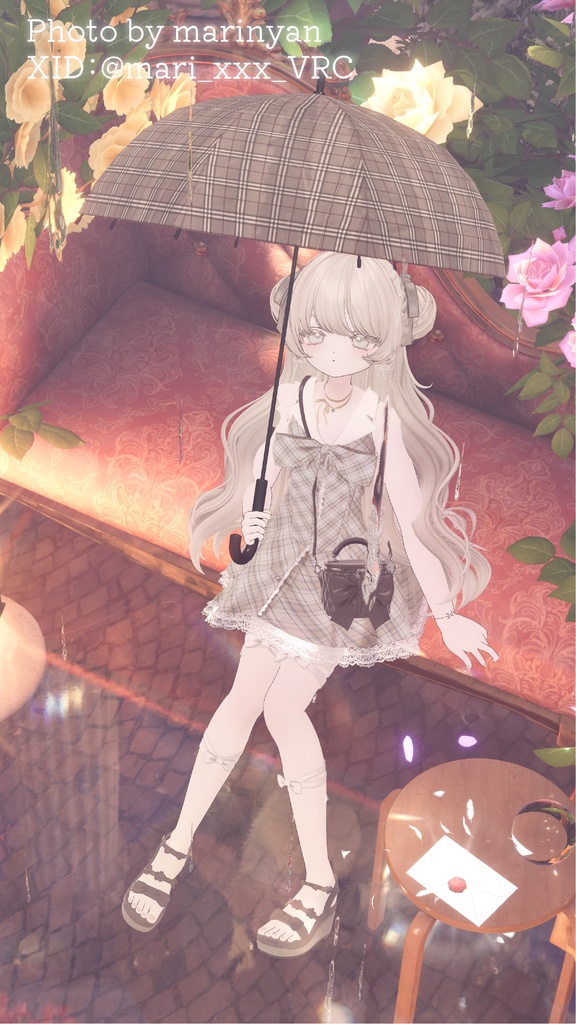 【カスタムシェーダーで雨粒が流れる】☔ Raindrops Umbrella ☔【PCVRアバターギミック】