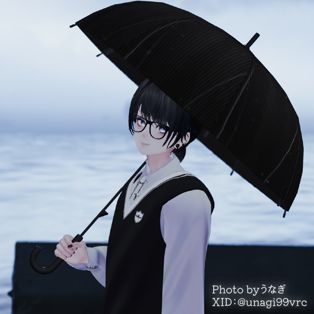 【カスタムシェーダーで雨粒が流れる】☔ Raindrops Umbrella ☔【PCVRアバターギミック】