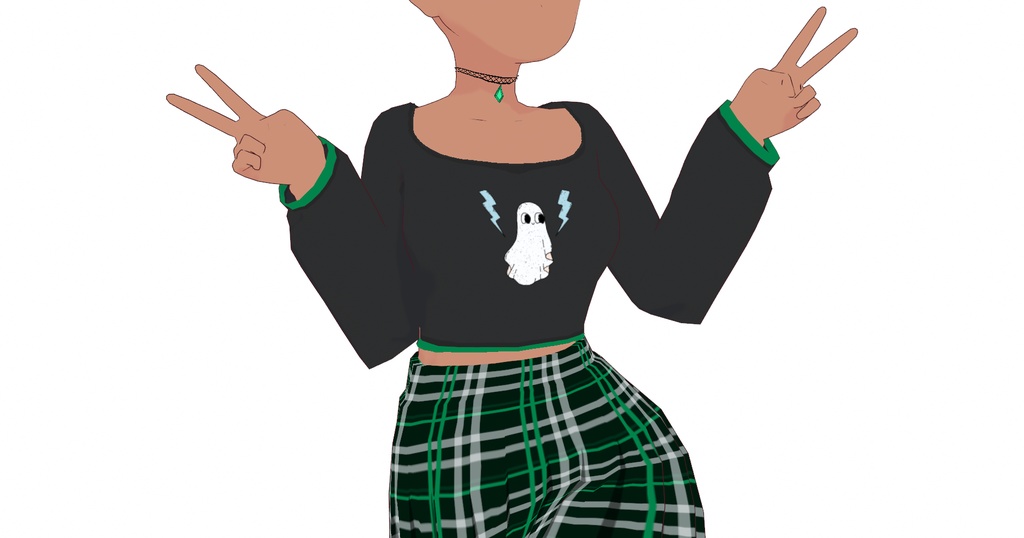 Green Punk Clothing Set Textures for VRoid Avatars
