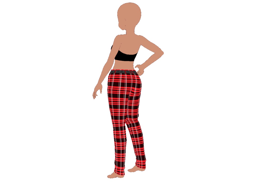 FREE Red Plaid Pants Texture for VRoid Avatars