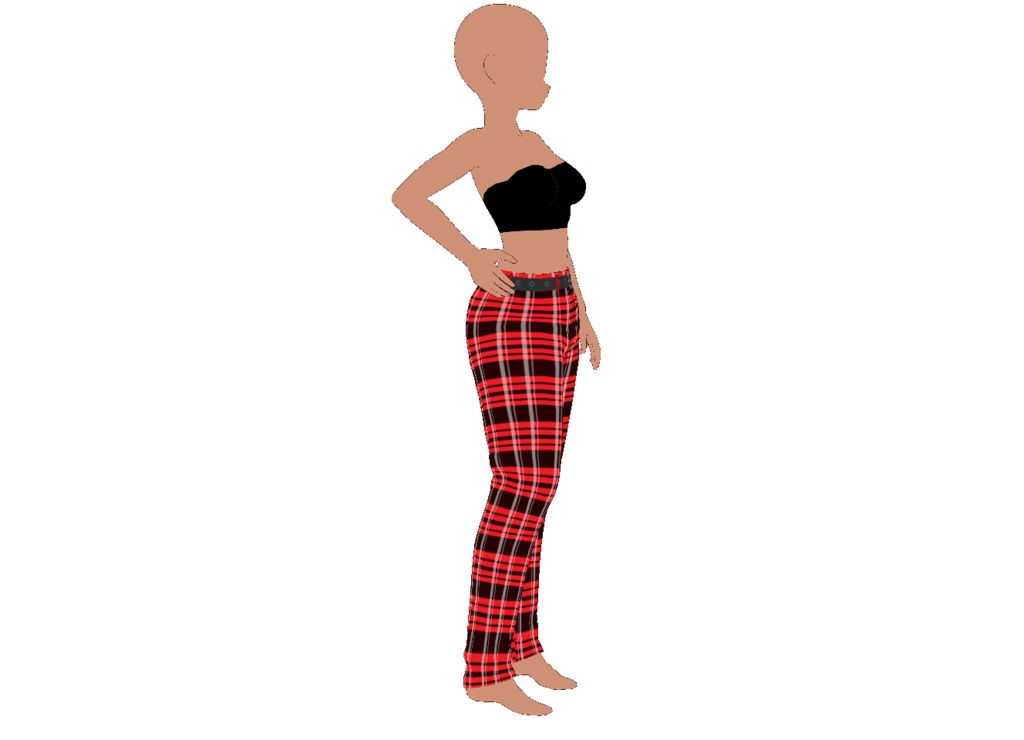 FREE Red Plaid Pants Texture for VRoid Avatars