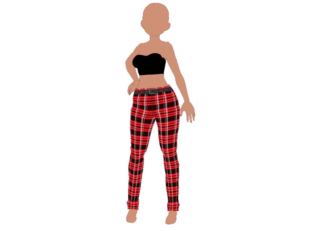 FREE Red Plaid Pants Texture for VRoid Avatars