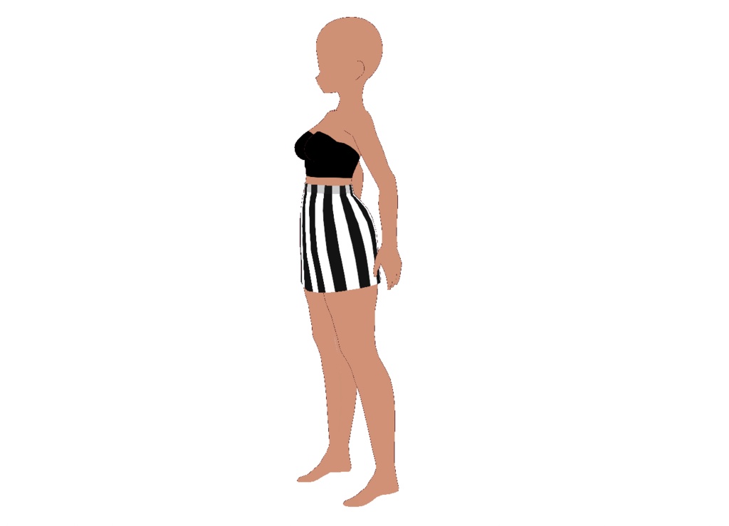 FREE Striped Pencil Skirt Texture for VRoid Avatars