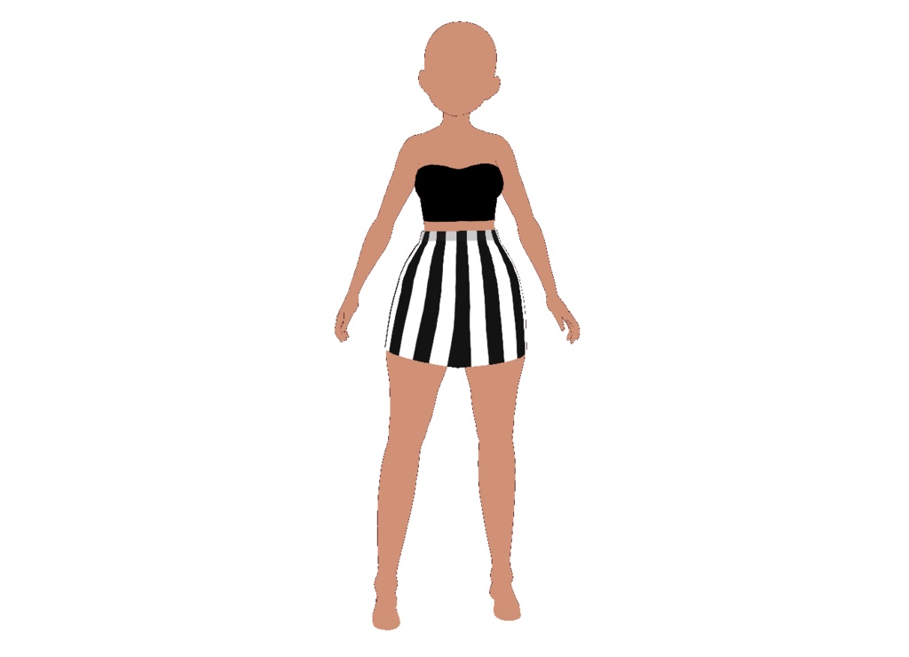 FREE Striped Pencil Skirt Texture for VRoid Avatars
