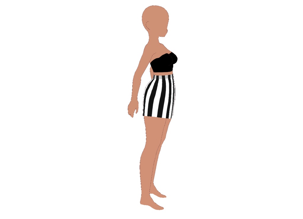 FREE Striped Pencil Skirt Texture for VRoid Avatars