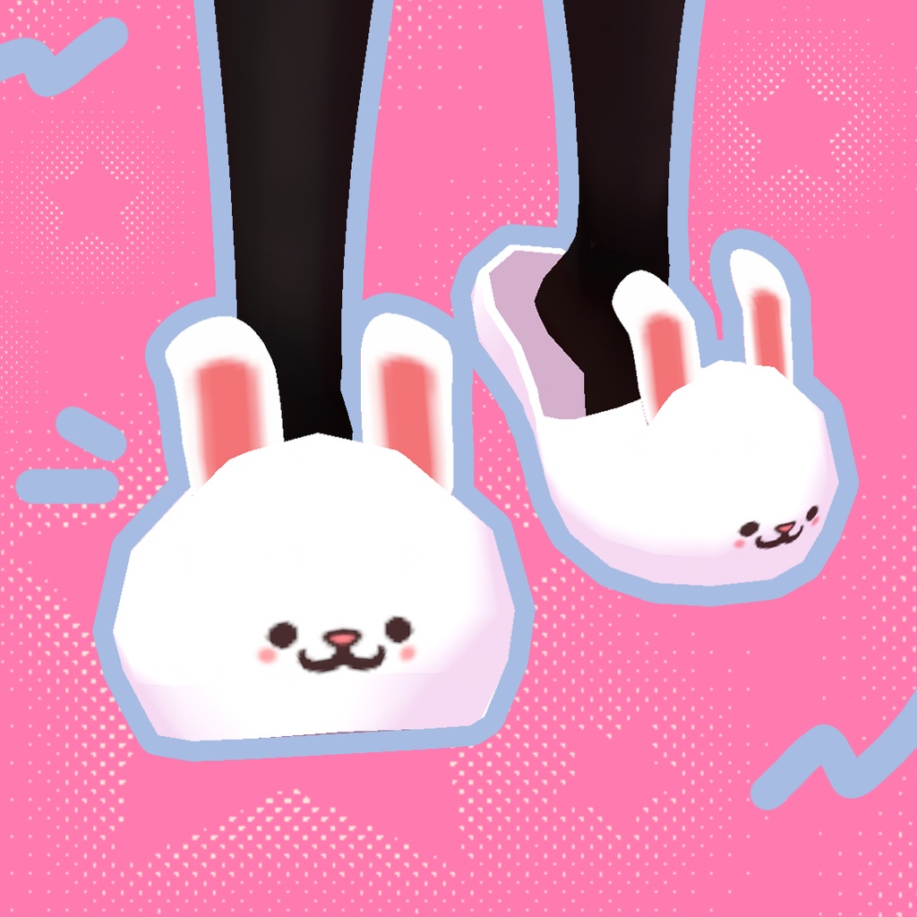 [ FREE ] ✨ VRoid / XWear Simple Cute Bunny Slippers Shoes 🐰💖