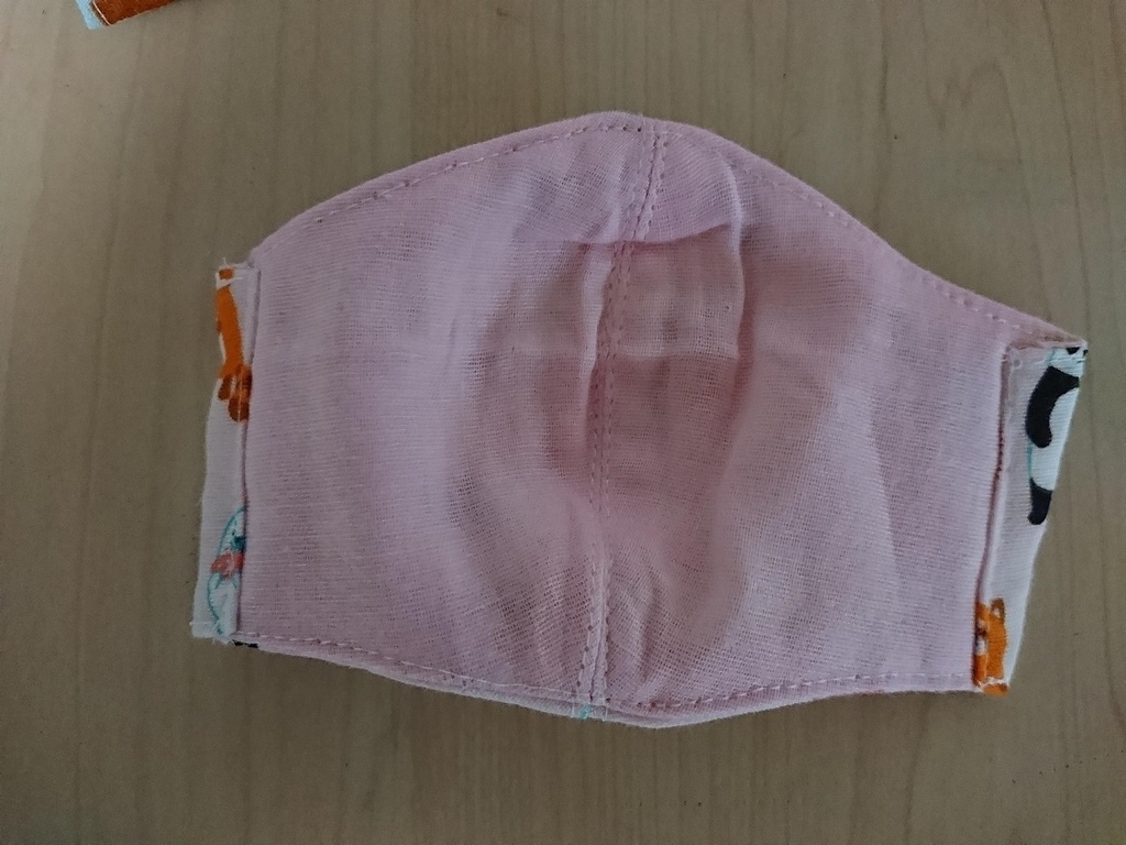 子供用動物柄立体マスク(ピンク色)