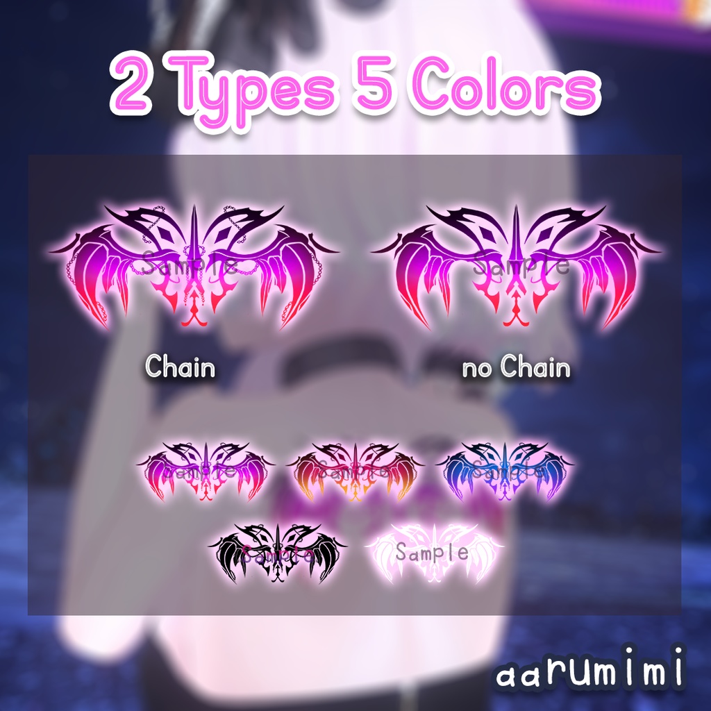 ☆【入れ墨 PNG & Preset】Devilish Tattoo | 2Types 5 Colors |