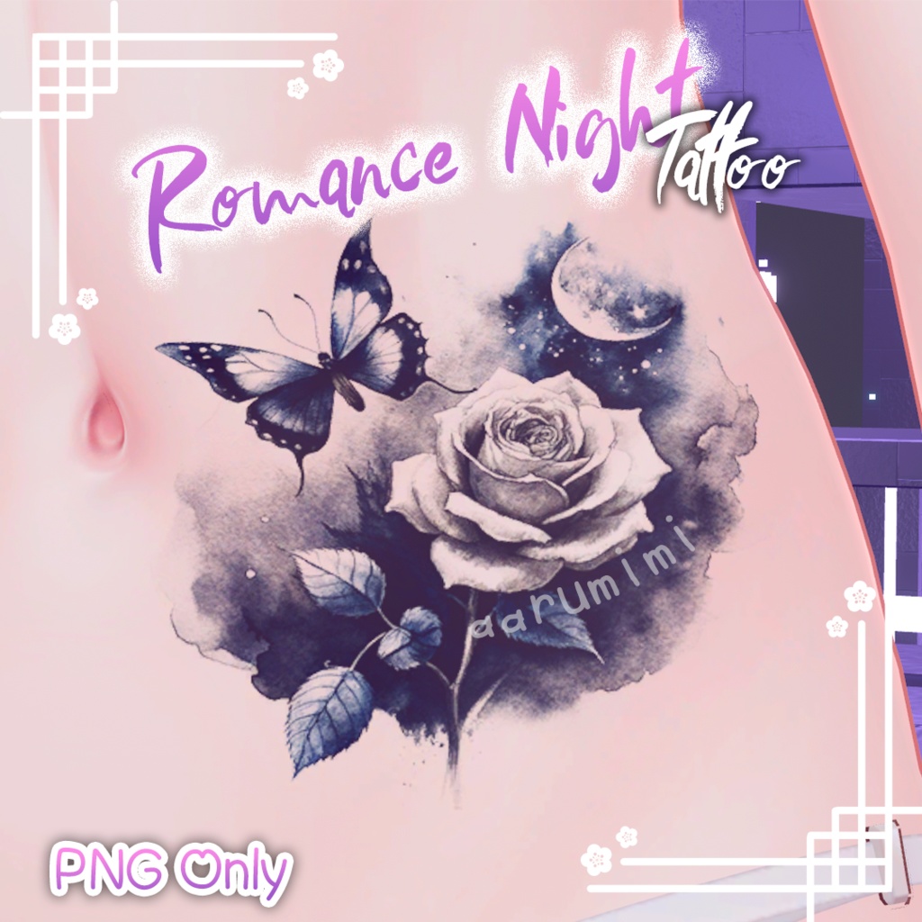 ☆【入れ墨 PNG Only】Romance.Night Tattoo #aarumimi