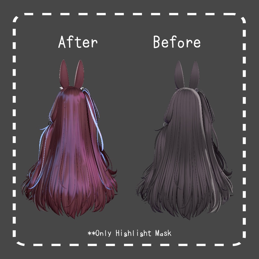 ☆【H19 インソムニアラビット】Inner&Line Hair Mask Texture #aarumimi