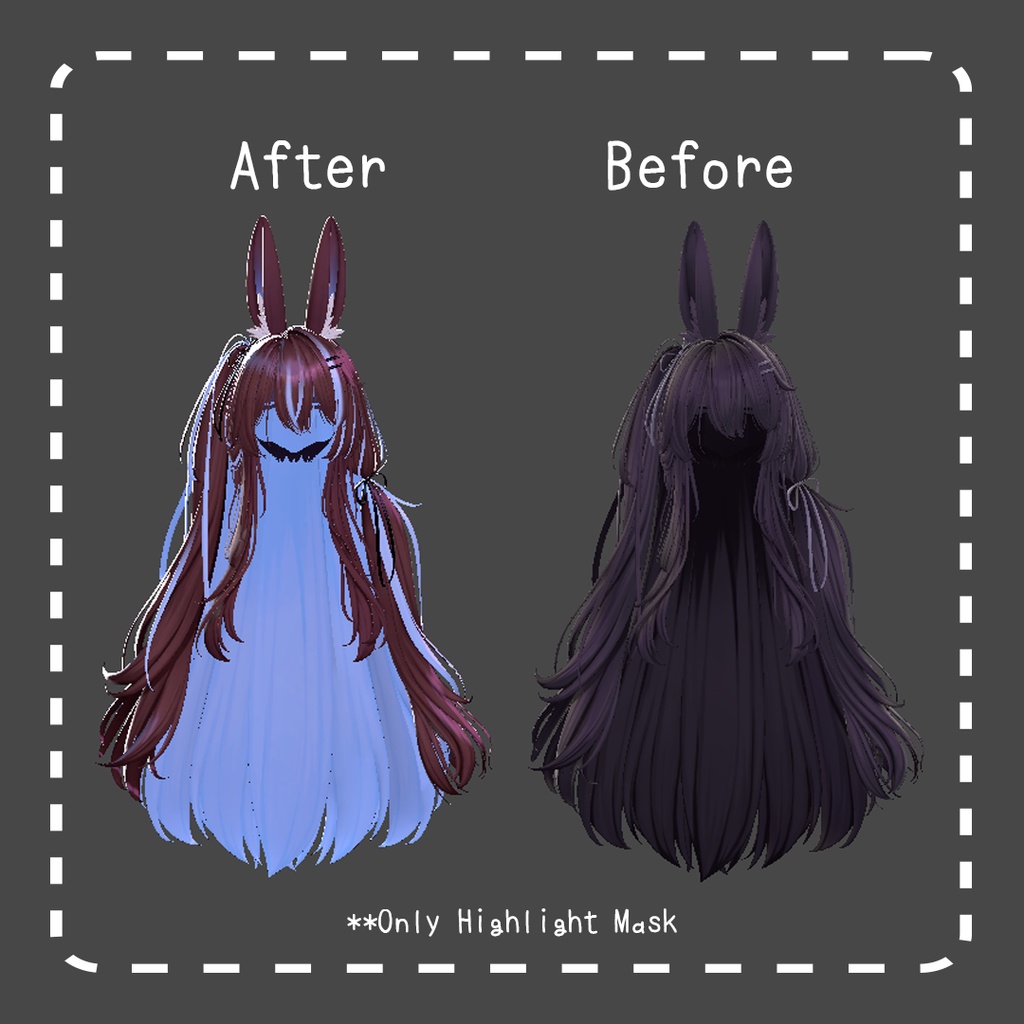 ☆【H19 インソムニアラビット】Inner&Line Hair Mask Texture #aarumimi