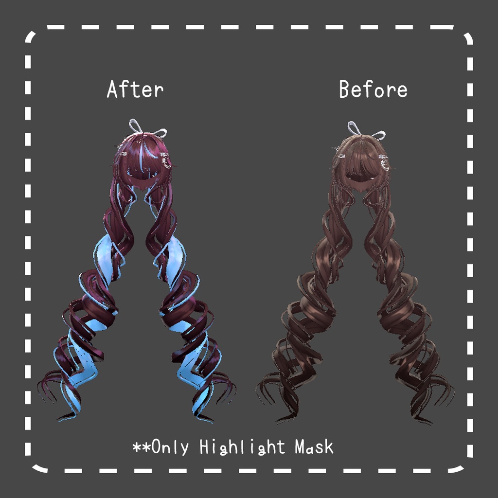 ☆【P♡P.Hair 14】Hair Line Highlights Mask Texture #aarumimi