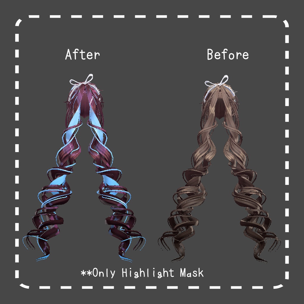 ☆【P♡P.Hair 14】Hair Line Highlights Mask Texture #aarumimi