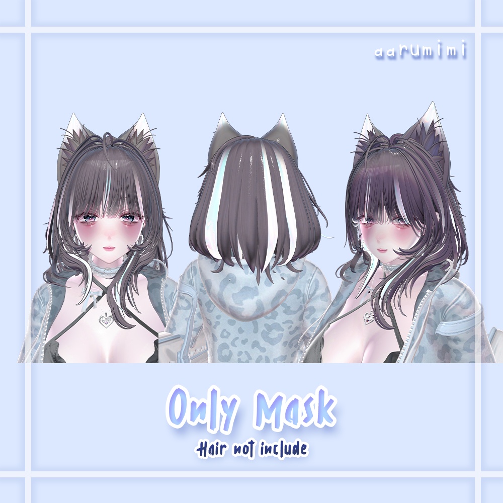☆【Pure Cloudy BOB🦡】Hair Line Highlights Mask Texture #aarumimi