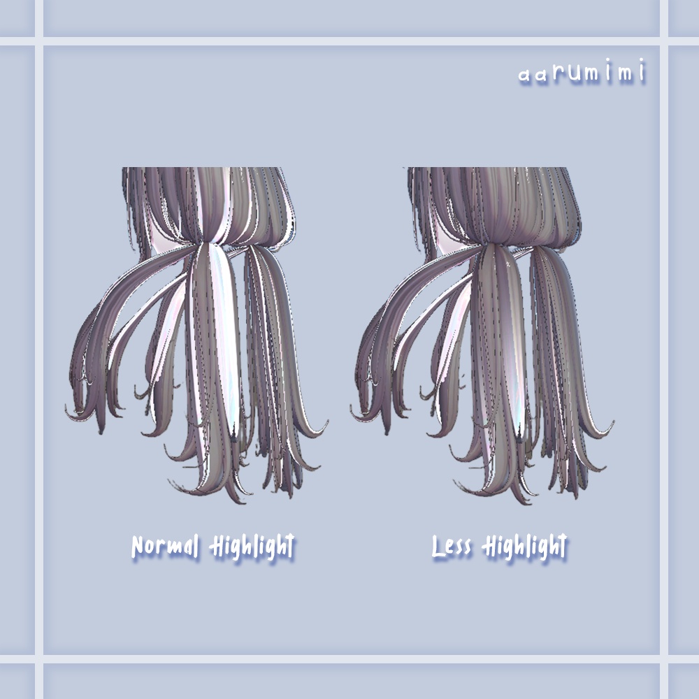 ☆【Oversleep low Twin Tail】Hair Line Highlights Mask Texture #aarumimi