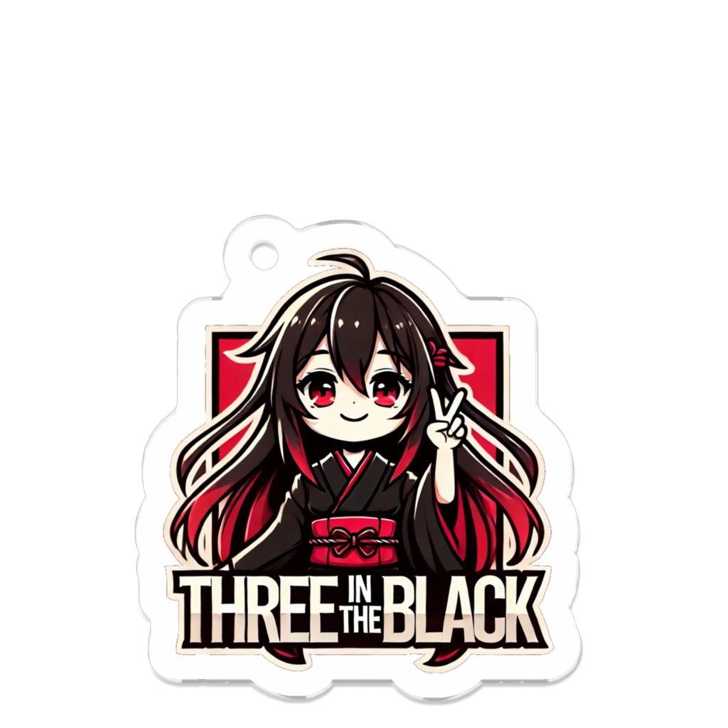 THREE IN THE BLACKモチーフ アクリルキーホルダー